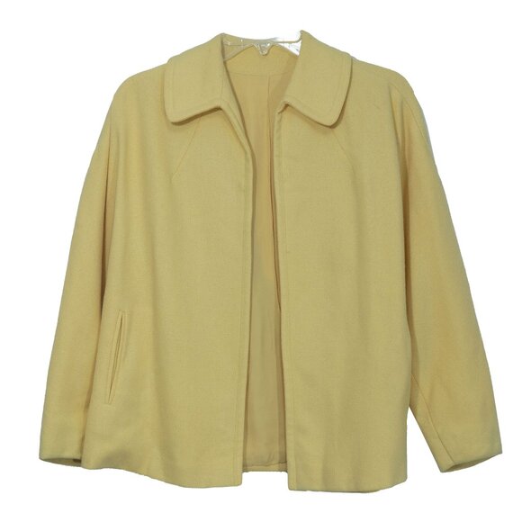 Bataldi Butter Yellow Wool Swing Coat Lambswool Vintage 60s Petit Spun Short - Picture 1 of 16